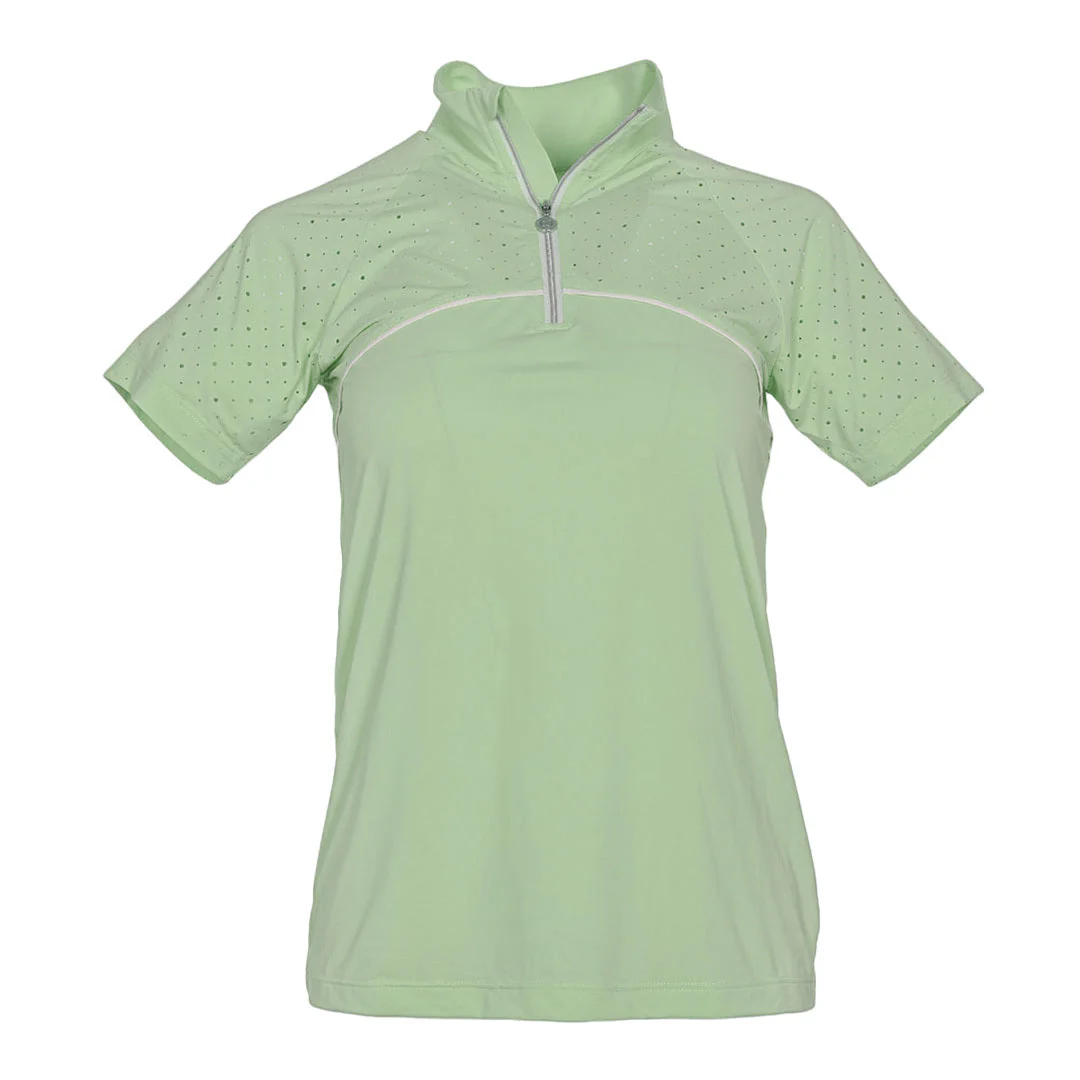 Dapplebay Lady 1/4 Zip Aircut SS Riding Top-Sage - Image 7
