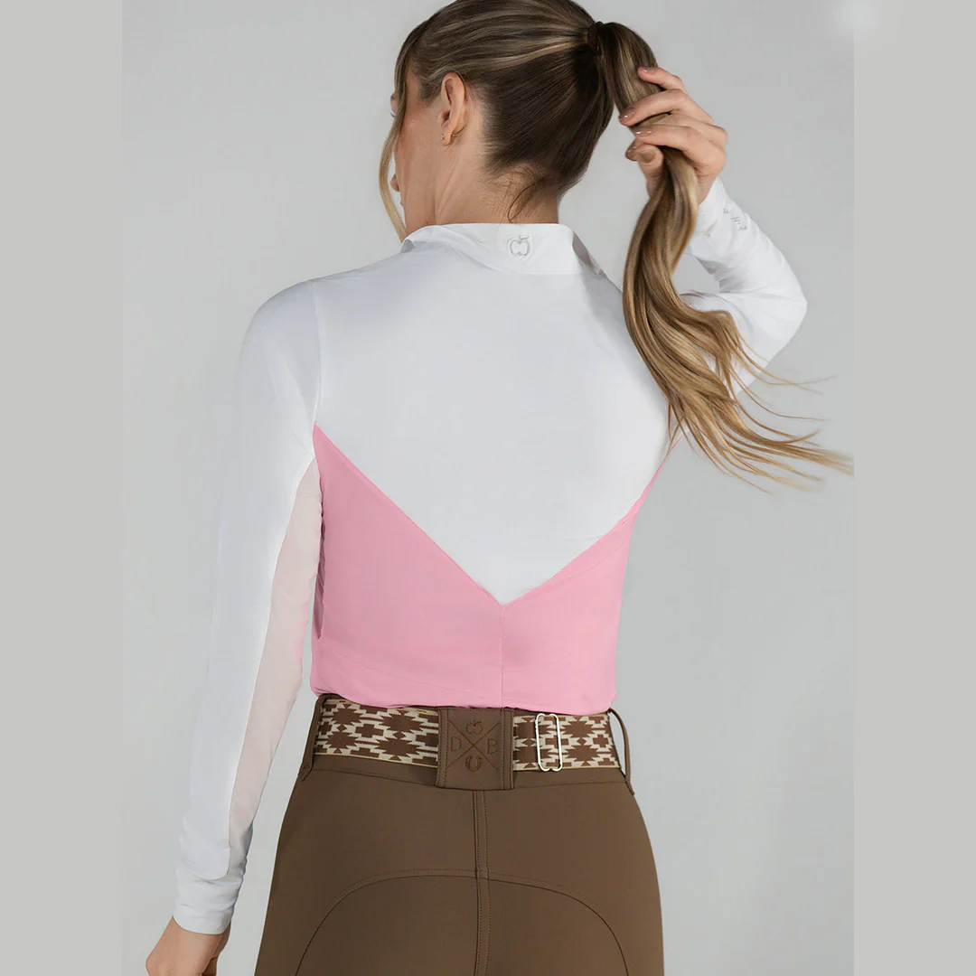 Dapplebay Lady 1/4 Zip LS Show Top-Ballet Pink - Image 2