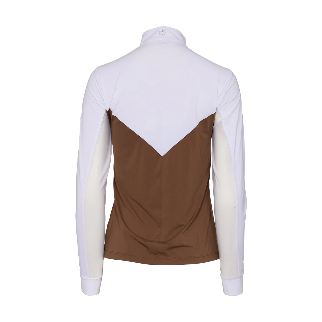 Dapplebay Lady 1/4 Zip LS Show Top-Chestnut - Image 10