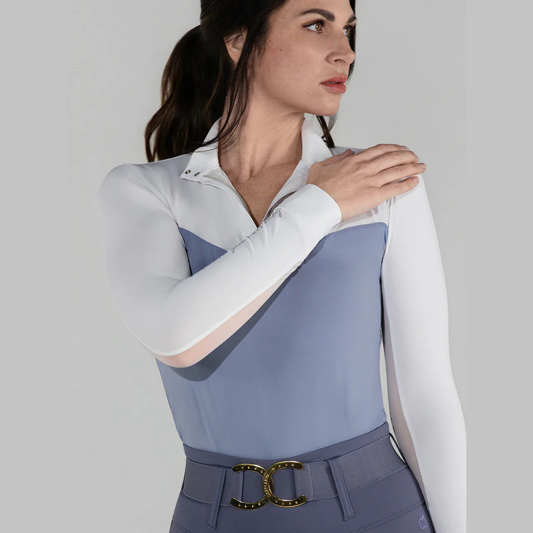 Dapplebay Lady 1/4 Zip LS Show Top-Moonrise - Image 3
