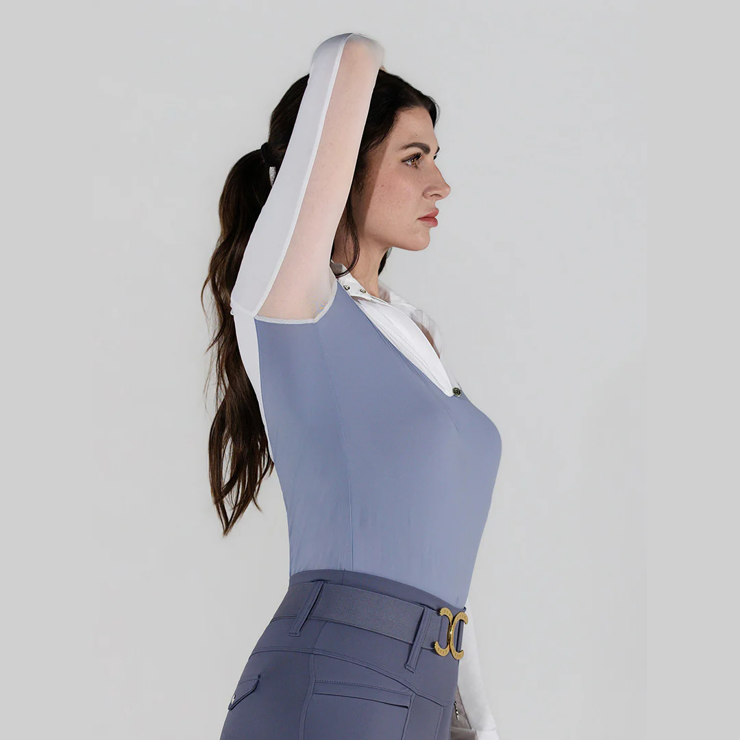 Dapplebay Lady 1/4 Zip LS Show Top-Moonrise - Image 4