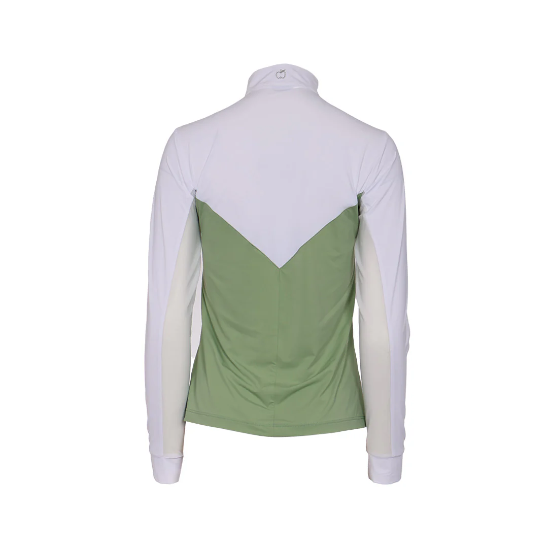 Dapplebay Lady 1/4 Zip LS Show Top-Sage - Image 9