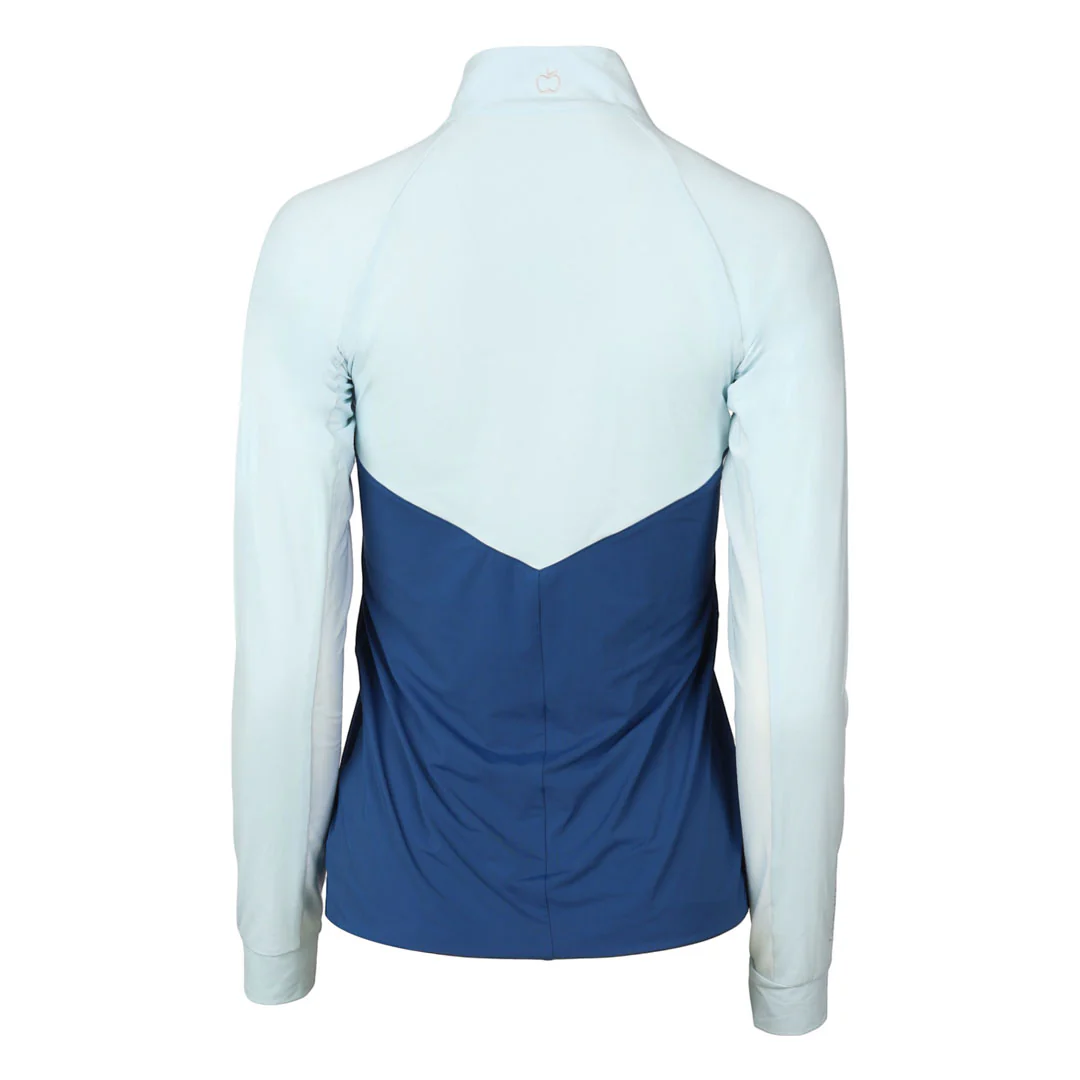 Dapplebay Lady 1/4 Zip Riding Top-Light Blue/Navy - Image 3