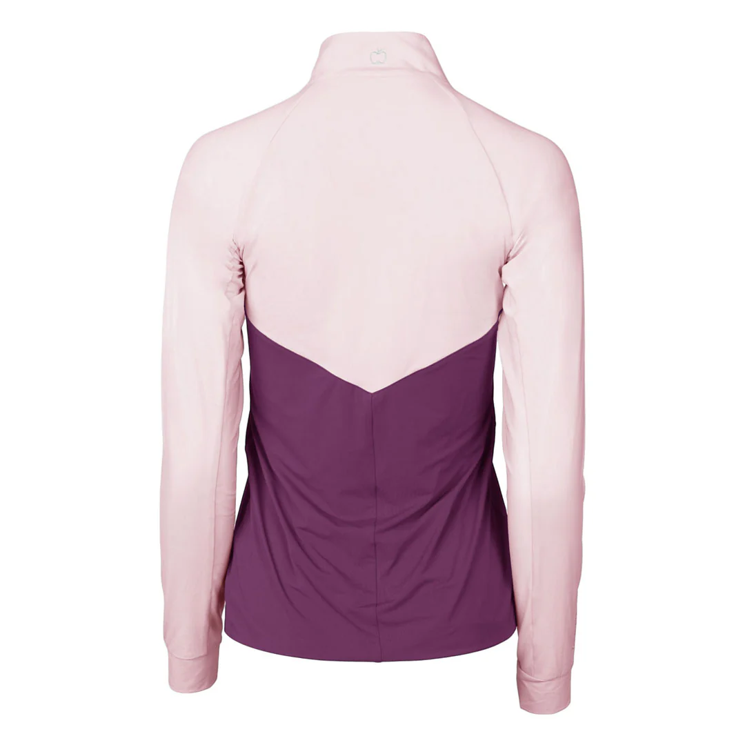 Dapplebay Lady 1/4 Zip Riding Top-Light Pink/Plum - Image 2