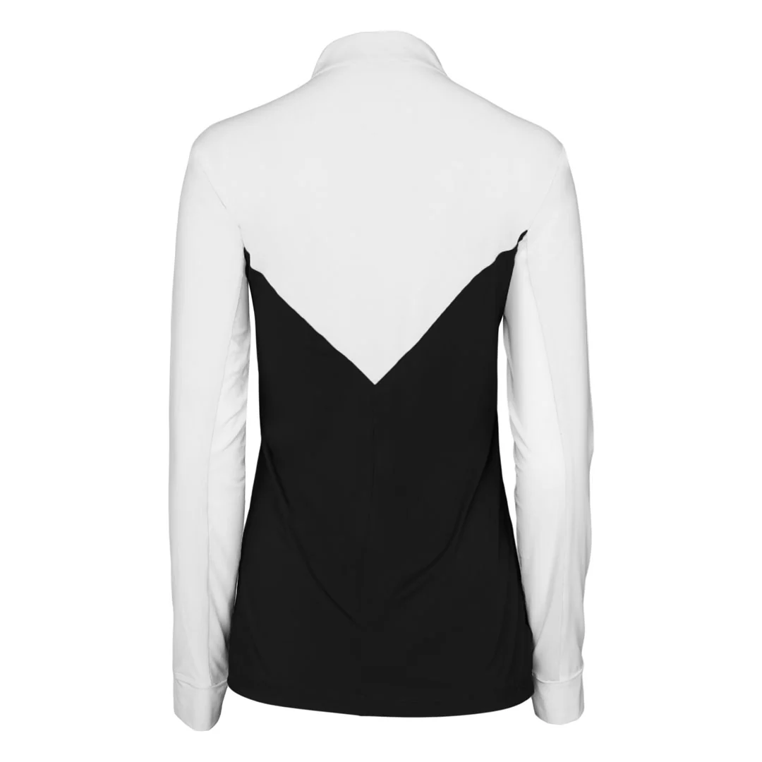 Dapplebay Lady 1/4 Zip Show Top-White/Black - Image 3