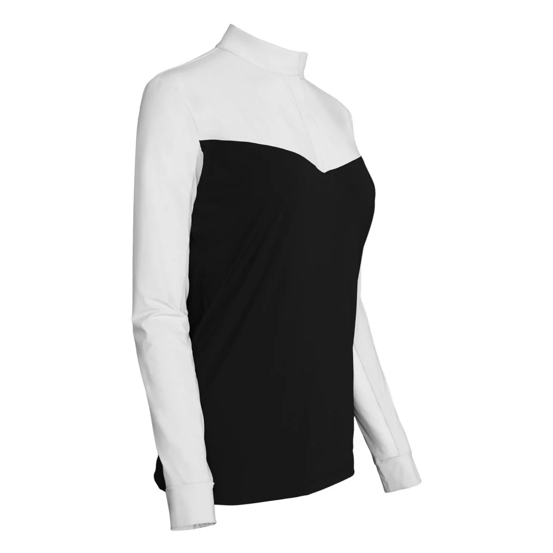 Dapplebay Lady 1/4 Zip Show Top-White/Black - Image 4