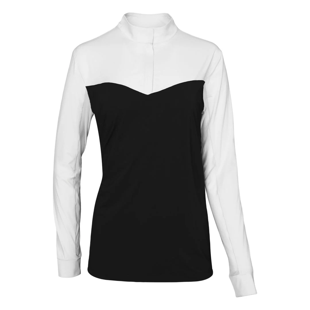 Dapplebay Lady 1/4 Zip Show Top-White/Black - Image 5
