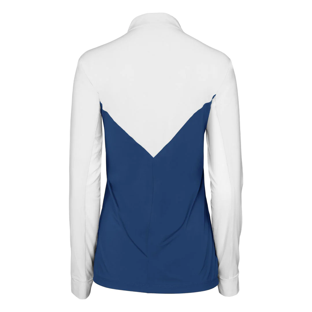 Dapplebay Lady 1/4 Zip Show Top-White/Navy - Image 4