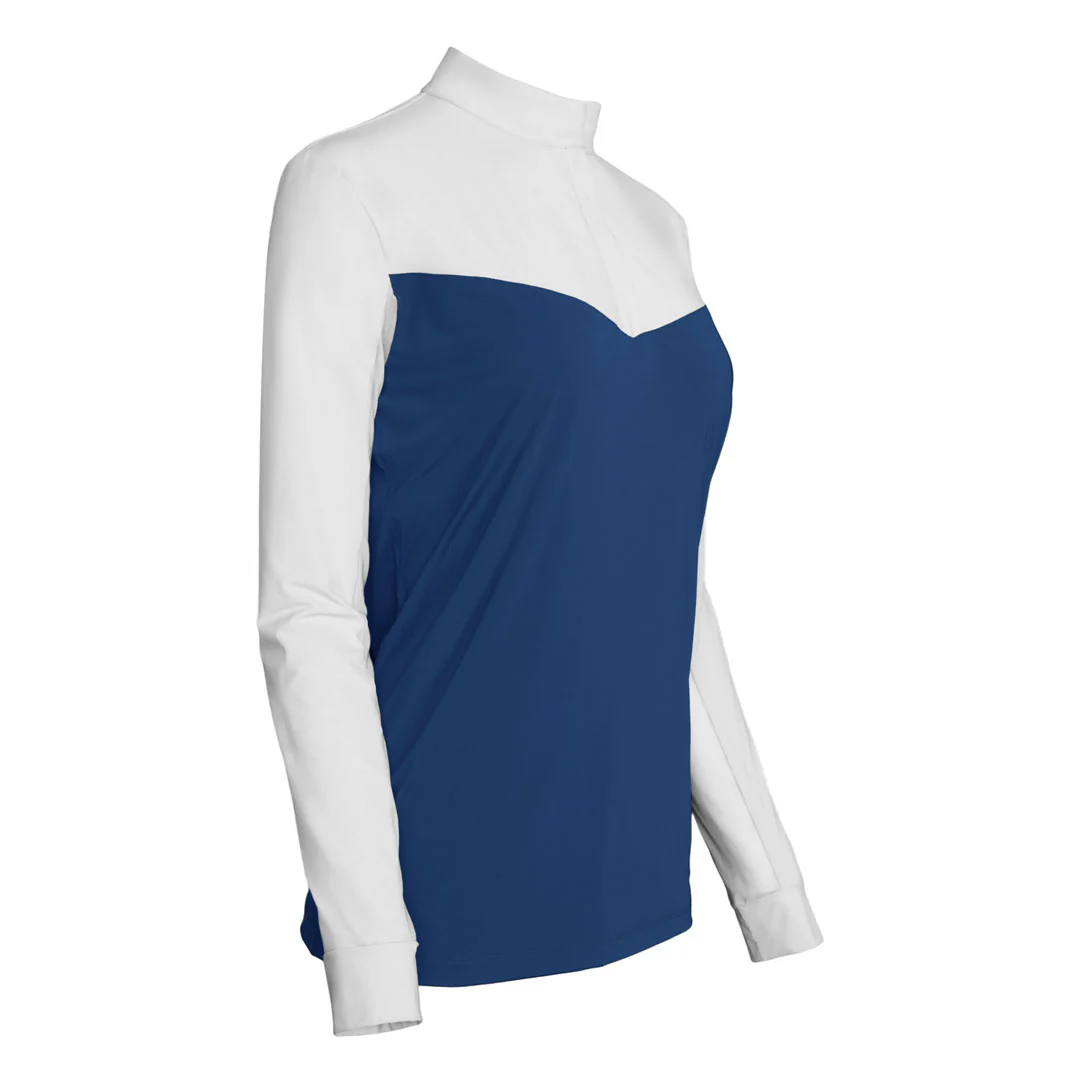 Dapplebay Lady 1/4 Zip Show Top-White/Navy - Image 5