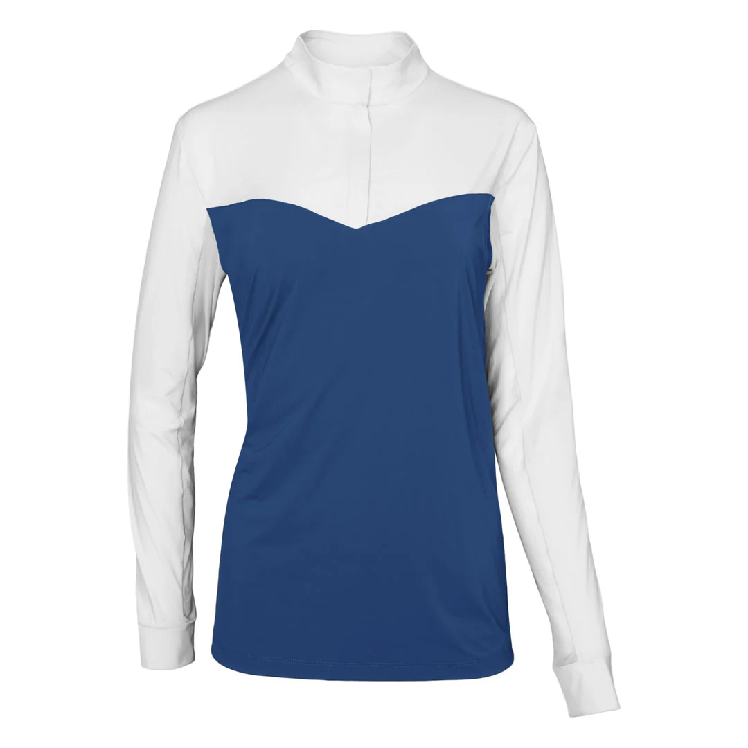 Dapplebay Lady 1/4 Zip Show Top-White/Navy - Image 6