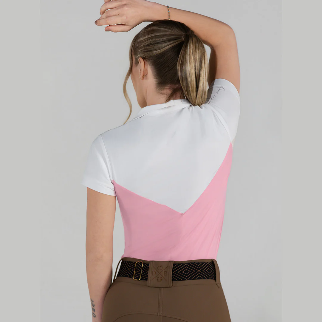 Dapplebay Lady 1/4 Zip SS Show Top-Ballet Pink - Image 2