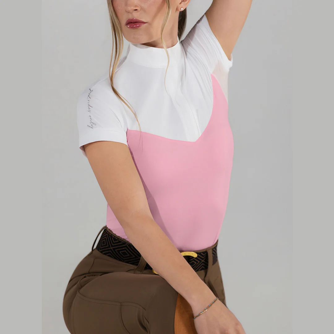 Dapplebay Lady 1/4 Zip SS Show Top-Ballet Pink - Image 5