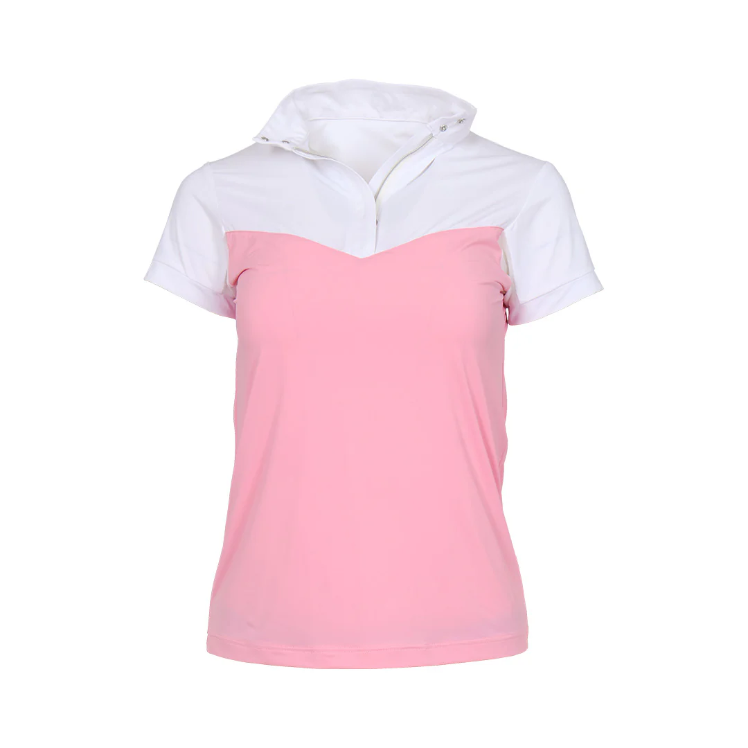 Dapplebay Lady 1/4 Zip SS Show Top-Ballet Pink - Image 8