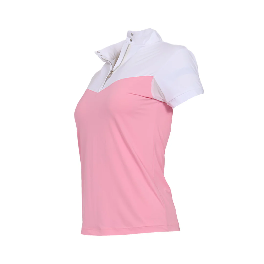 Dapplebay Lady 1/4 Zip SS Show Top-Ballet Pink - Image 9