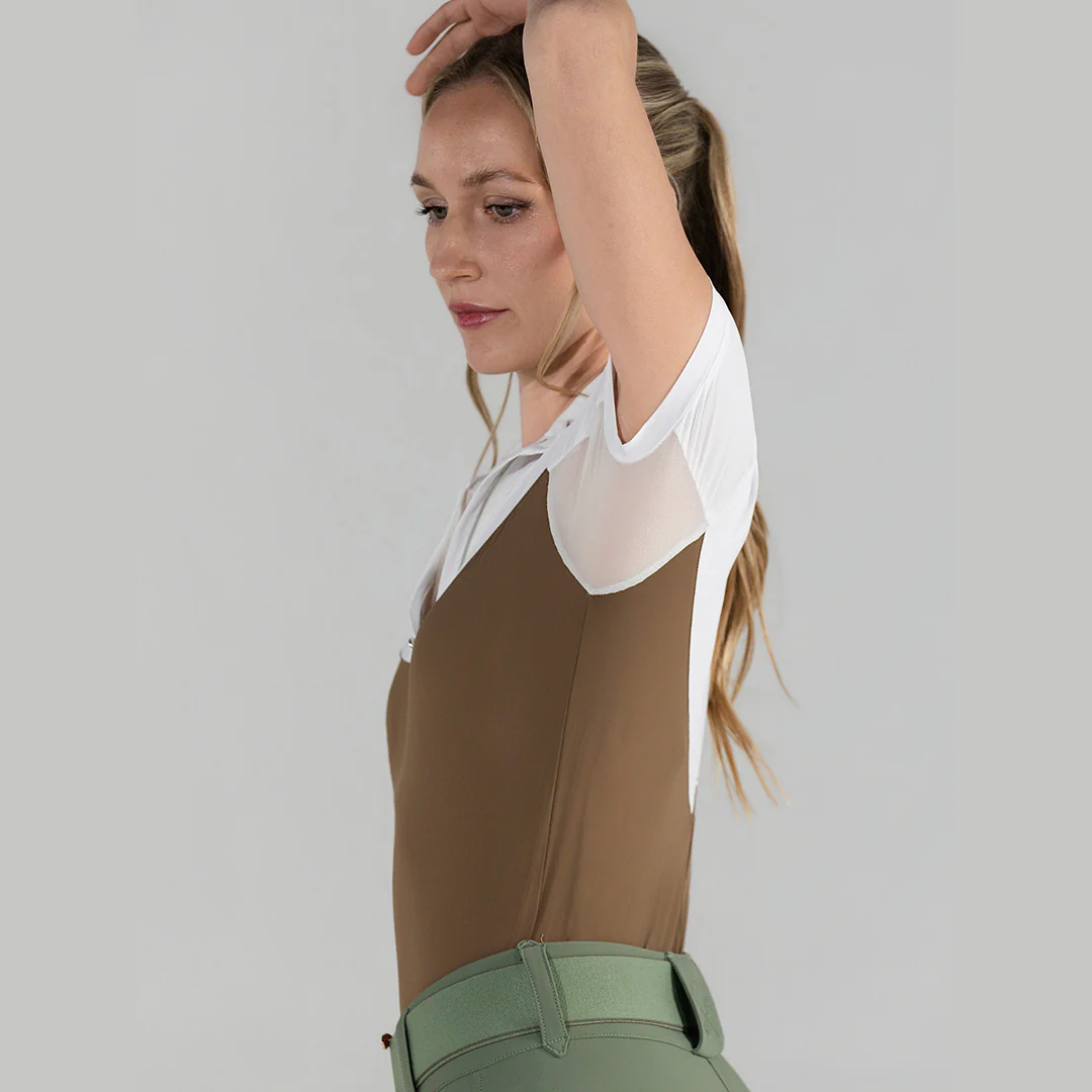 Dapplebay Lady 1/4 Zip SS Show Top-Chestnut - Image 4