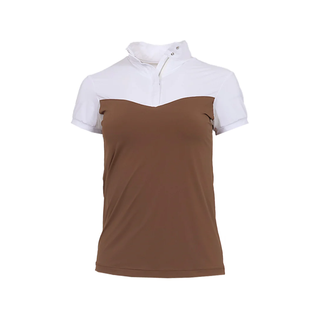 Dapplebay Lady 1/4 Zip SS Show Top-Chestnut - Image 6