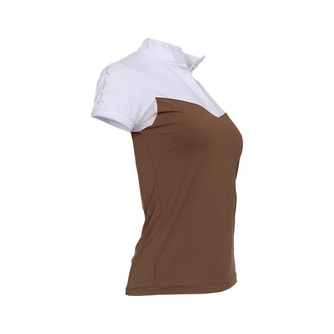 Dapplebay Lady 1/4 Zip SS Show Top-Chestnut - Image 8