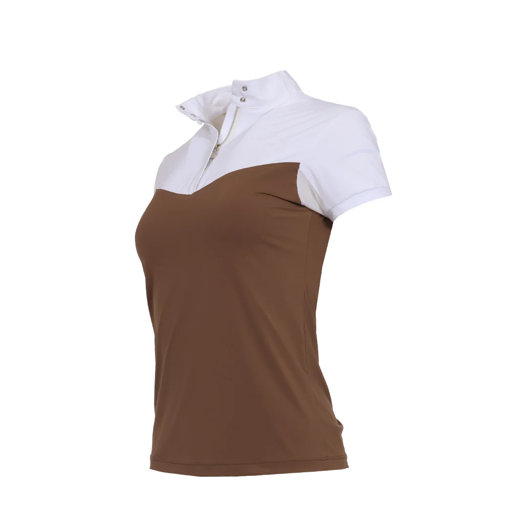 Dapplebay Lady 1/4 Zip SS Show Top-Chestnut - Image 9