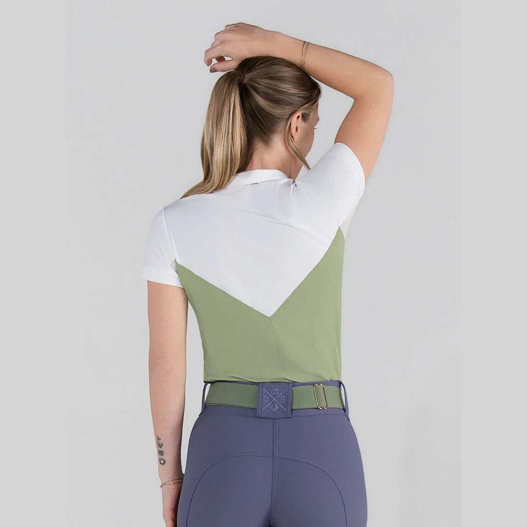 Dapplebay Lady 1/4 Zip SS Show Top-Sage - Image 2