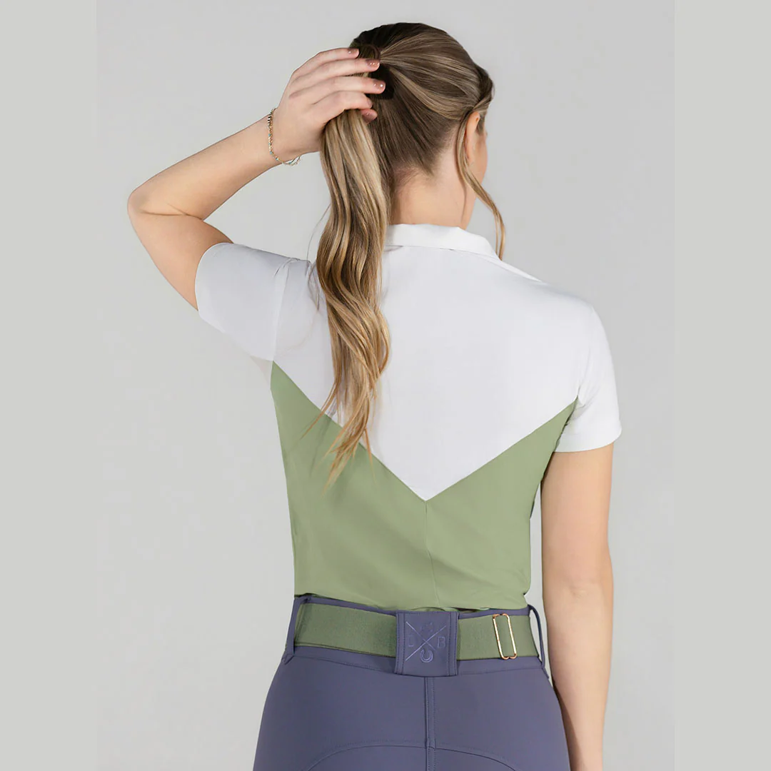 Dapplebay Lady 1/4 Zip SS Show Top-Sage - Image 7