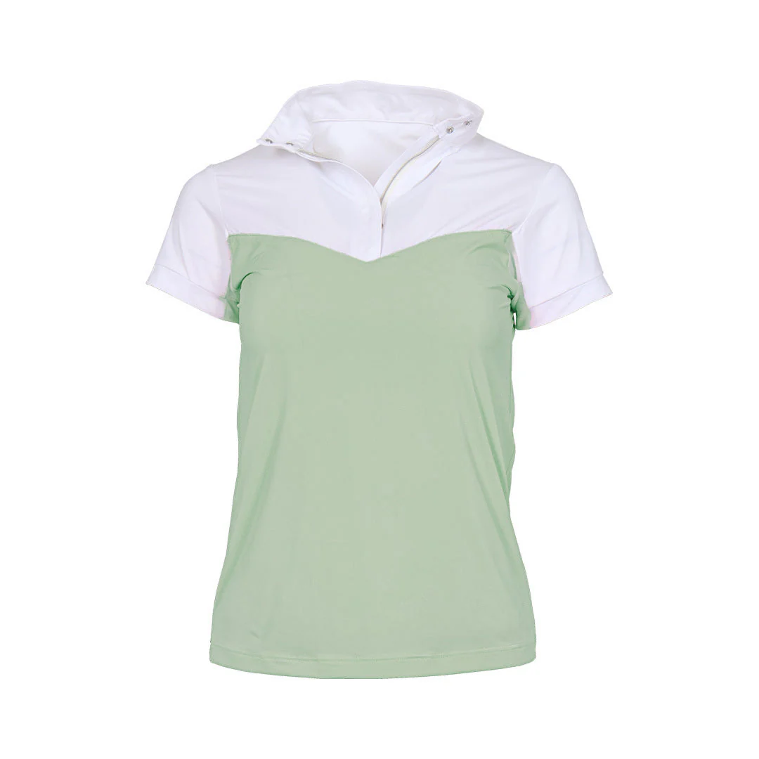 Dapplebay Lady 1/4 Zip SS Show Top-Sage - Image 8