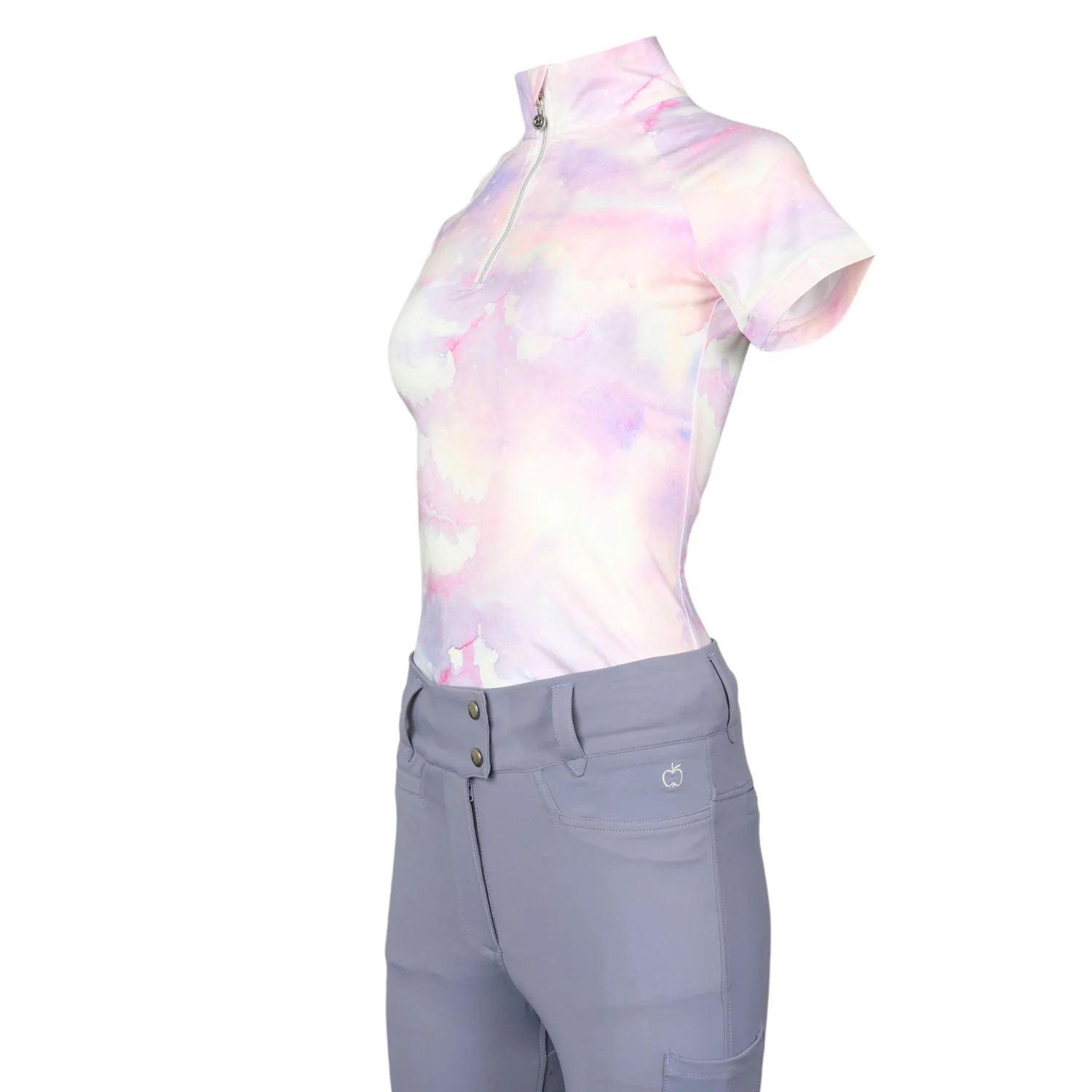 Dapplebay Lavender Haze 1/4 Zip Light Riding Top-Short Sleeve - Image 2