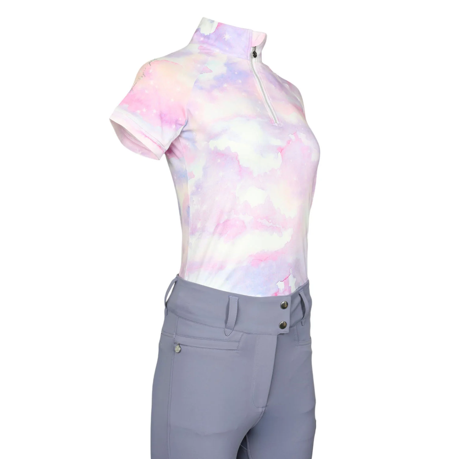 Dapplebay Lavender Haze 1/4 Zip Light Riding Top-Short Sleeve - Image 6
