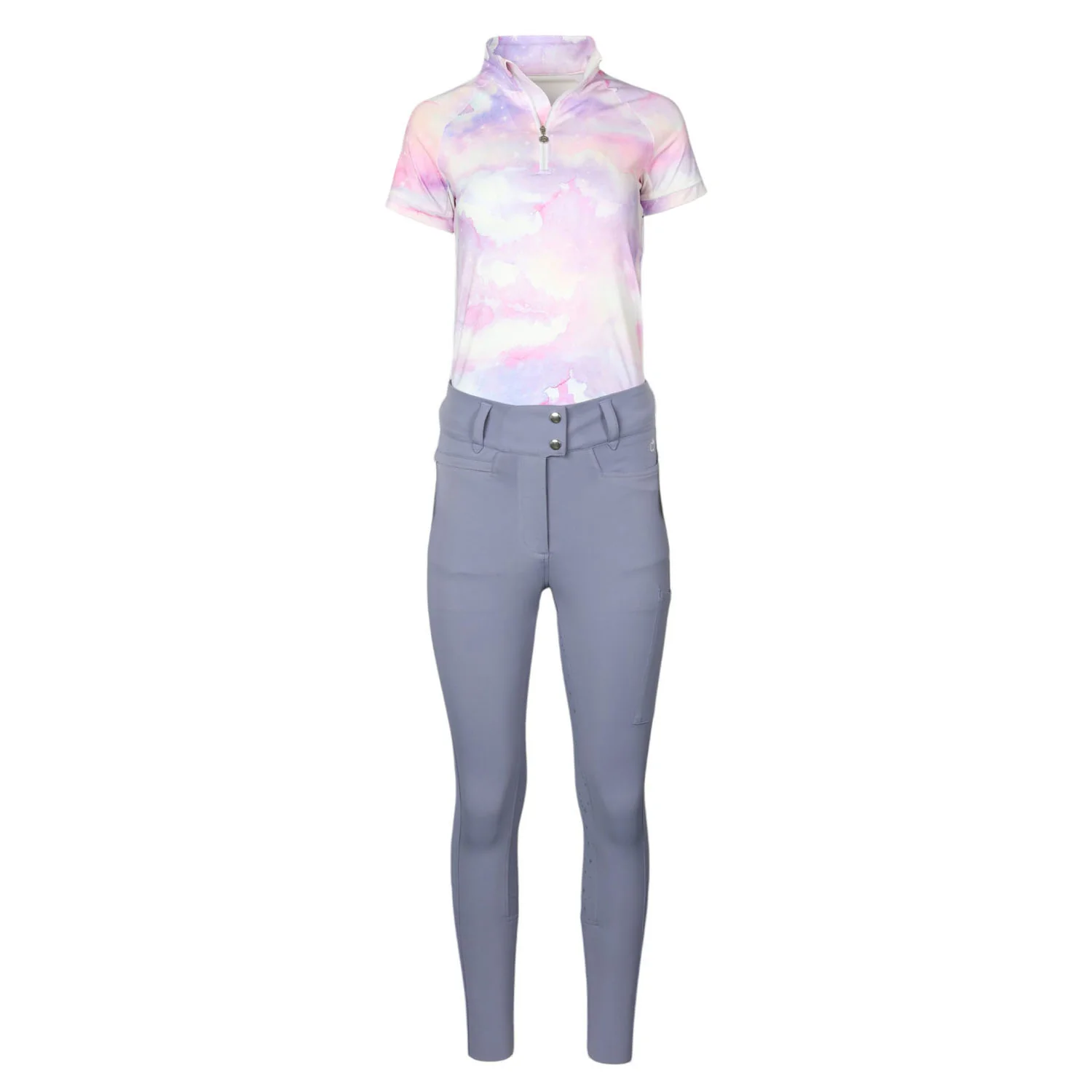 Dapplebay Lavender Haze 1/4 Zip Light Riding Top-Short Sleeve - Image 7