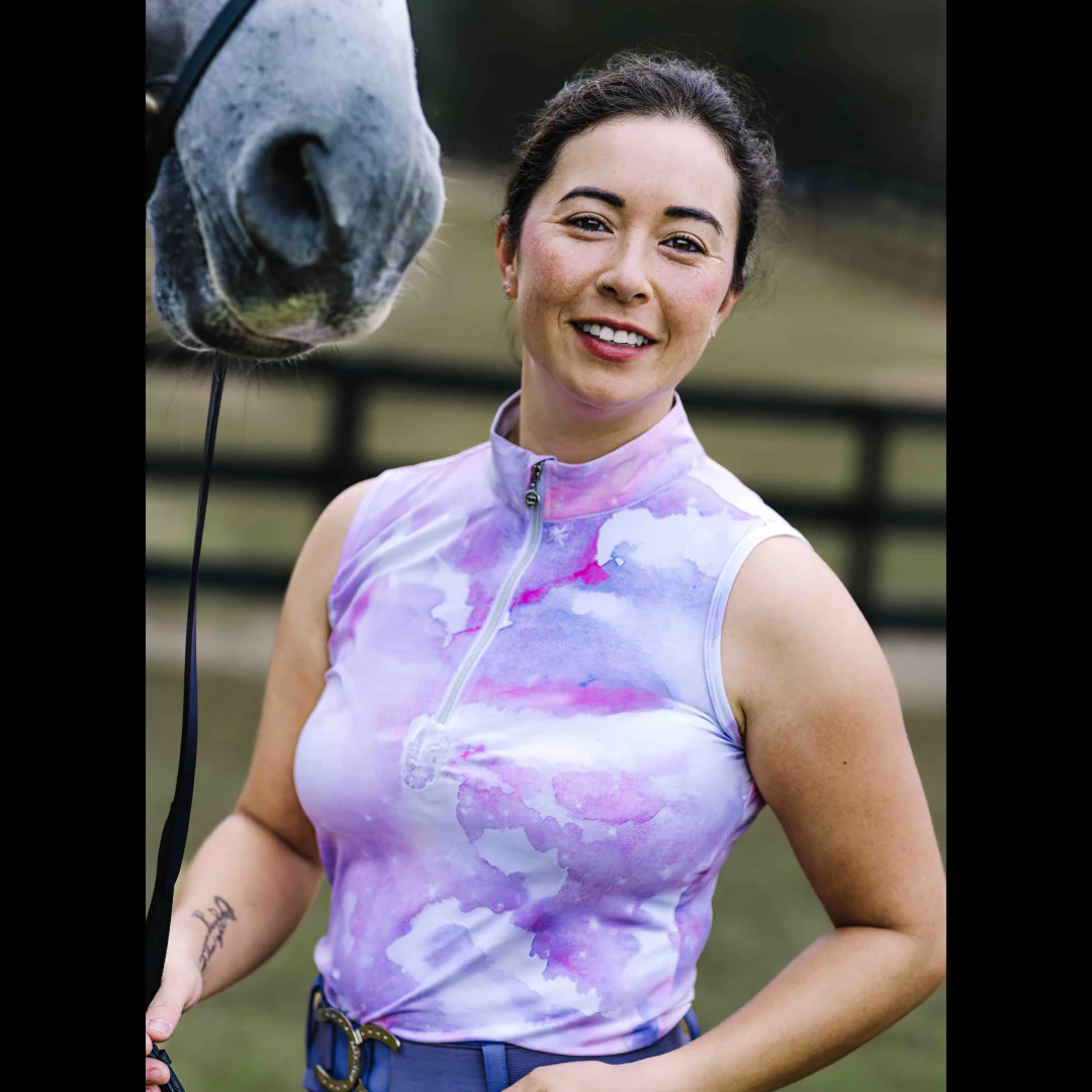 Dapplebay Lavender Haze 1/4 Zip Light Riding Top - Sleeveless - Image 3