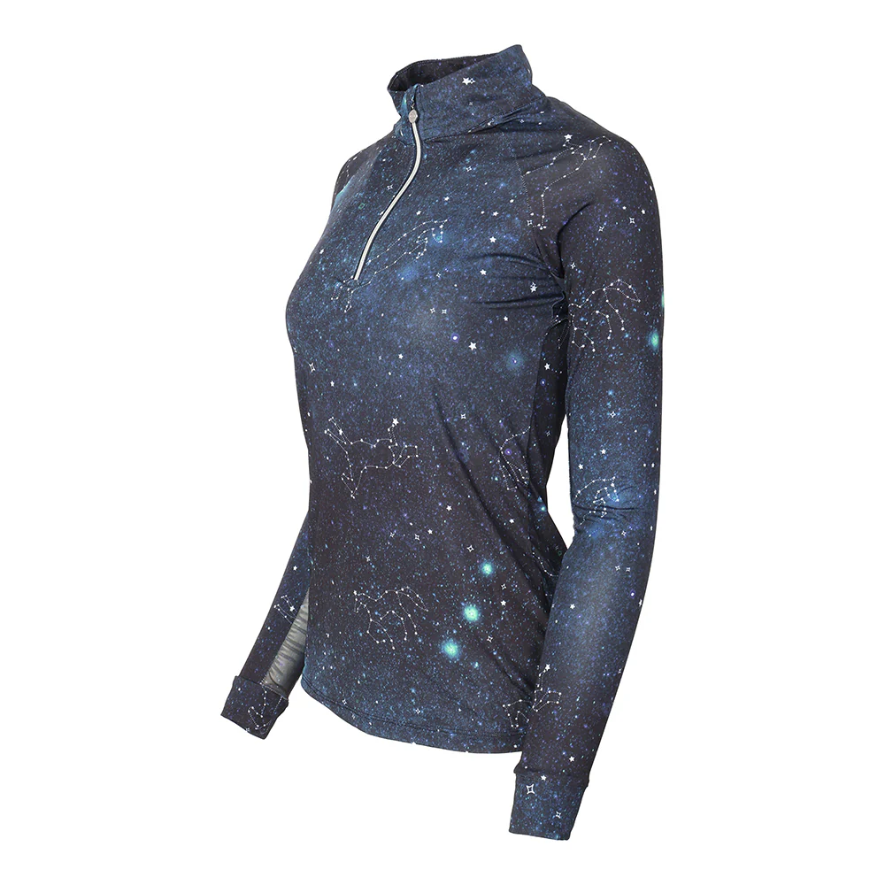 Dapplebay Midnight Constellation Ladies 1/4 Zip Riding Top - Image 3