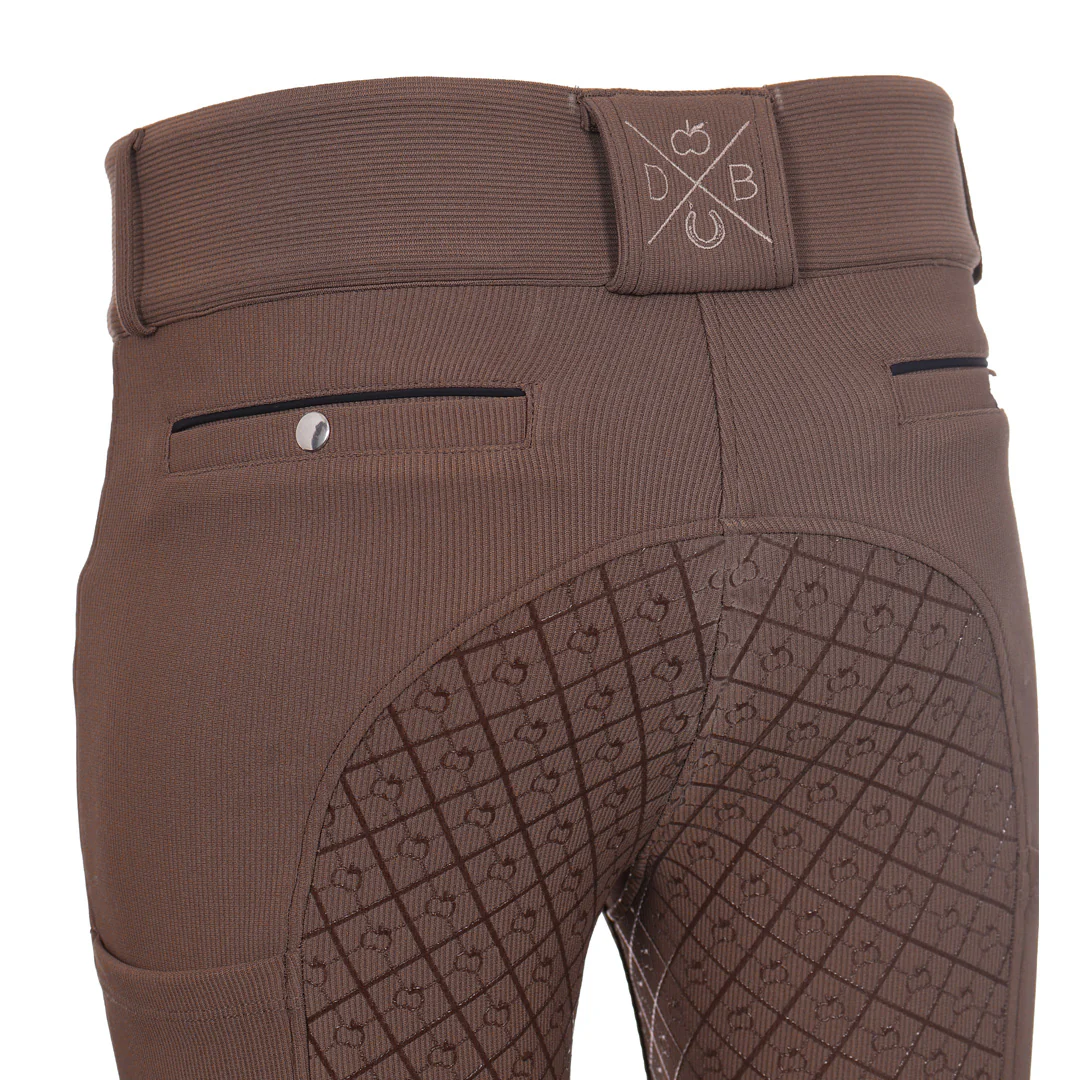 Dapplebay Pro Ribbed Silicone Full Seat Breeches-Chestnut - Image 12