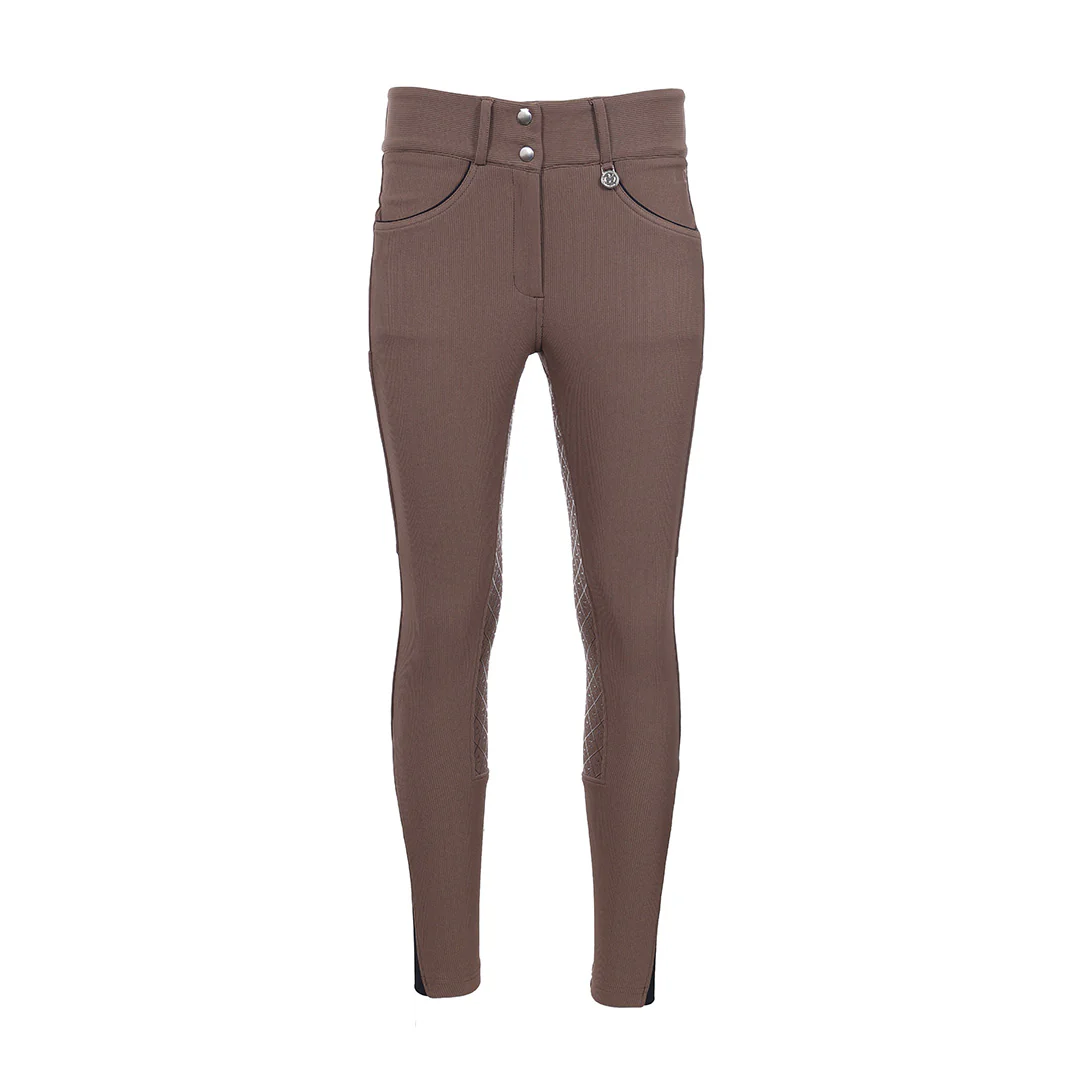 Dapplebay Pro Ribbed Silicone Full Seat Breeches-Chestnut - Image 7