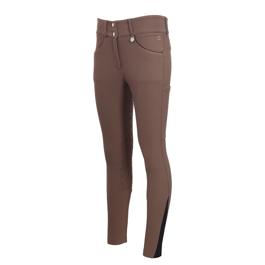 Dapplebay Pro Ribbed Silicone Full Seat Breeches-Chestnut - Image 8