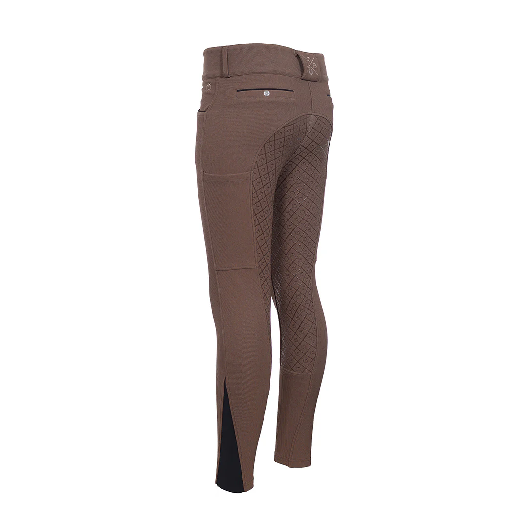 Dapplebay Pro Ribbed Silicone Full Seat Breeches-Chestnut - Image 9