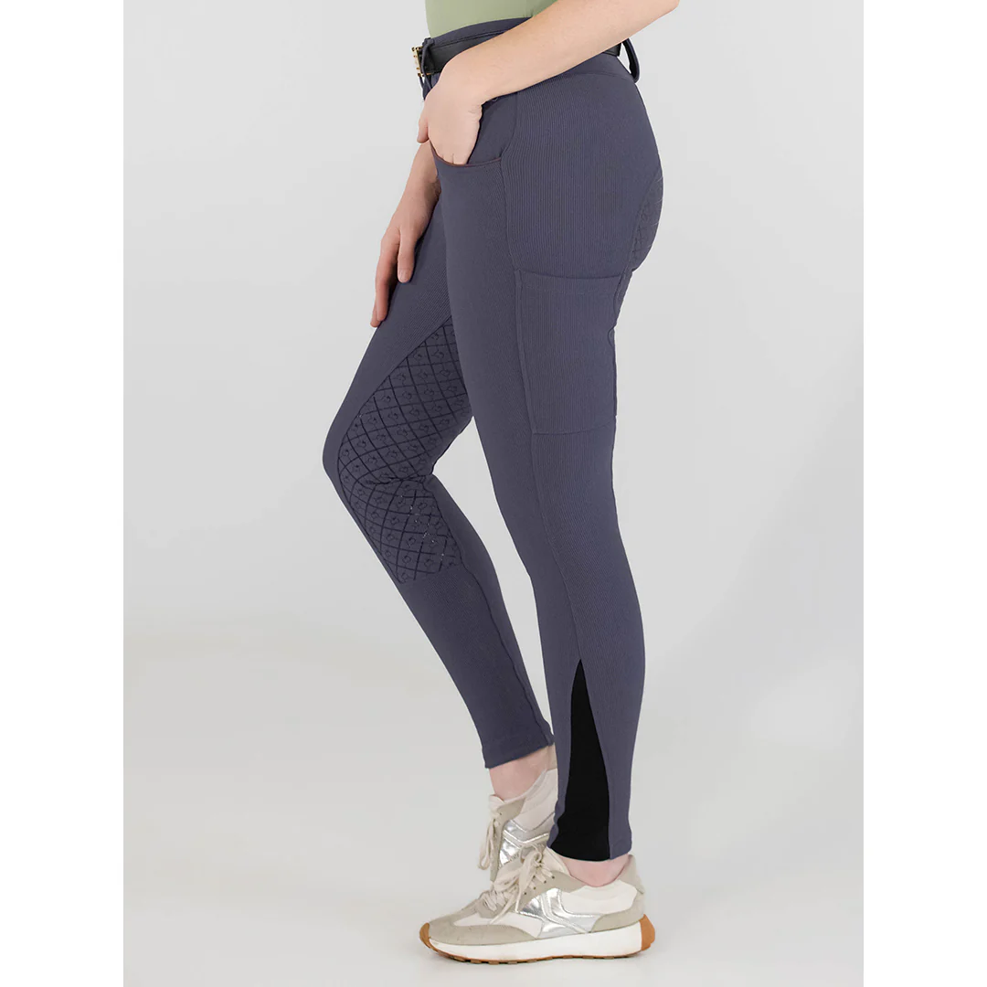 Dapplebay Pro Ribbed Silicone Full Seat Breeches-Purple Dusk - Image 3