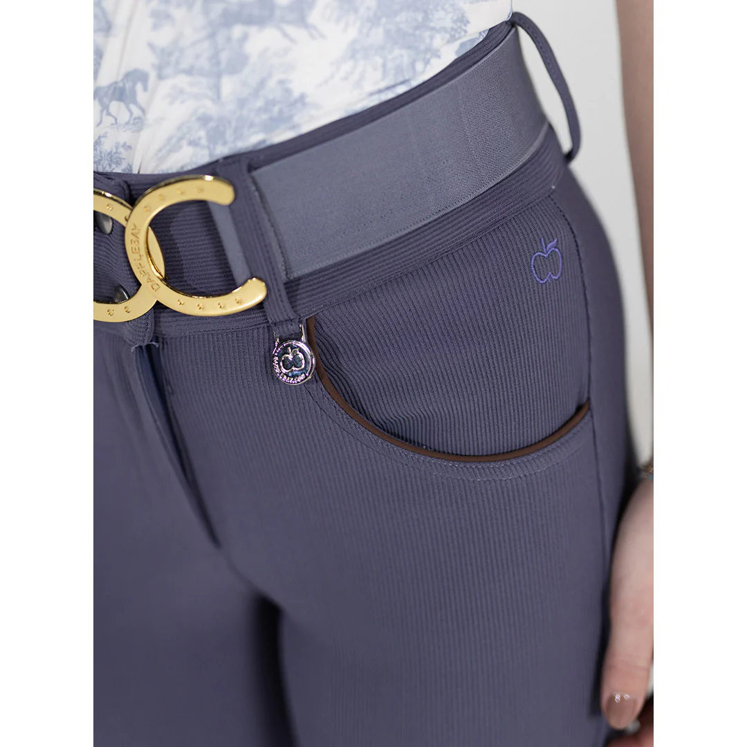 Dapplebay Pro Ribbed Silicone Full Seat Breeches-Purple Dusk - Image 5