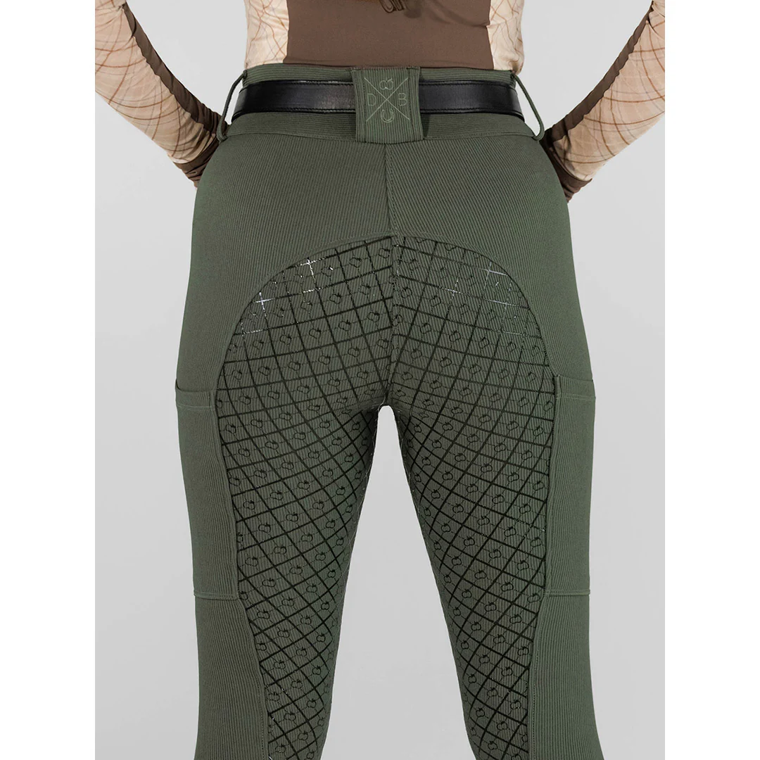 Dapplebay Pro Ribbed Silicone Full Seat Breeches-Rosemary - Image 2