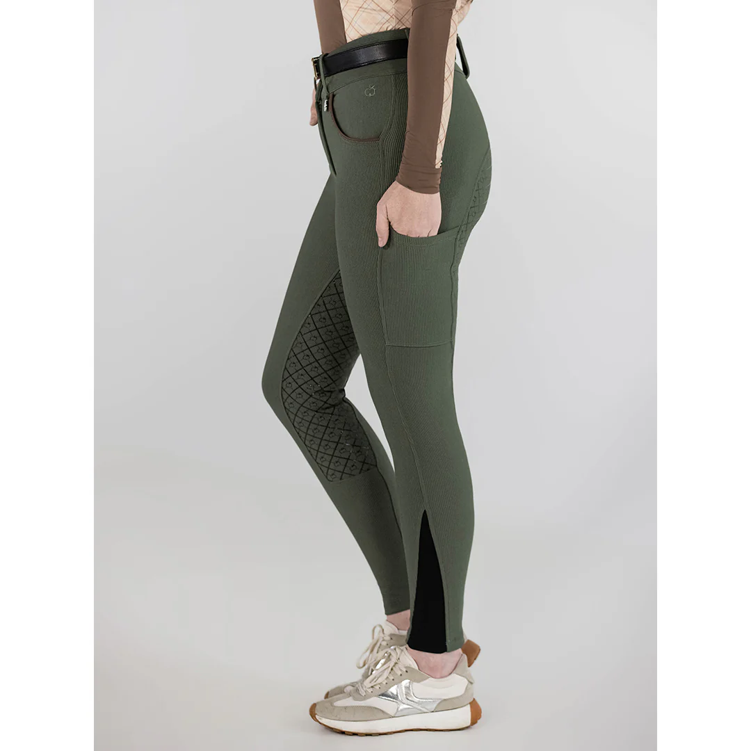 Dapplebay Pro Ribbed Silicone Full Seat Breeches-Rosemary - Image 3
