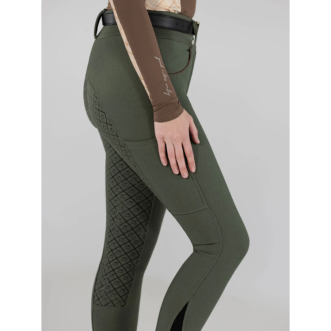 Dapplebay Pro Ribbed Silicone Full Seat Breeches-Rosemary - Image 4