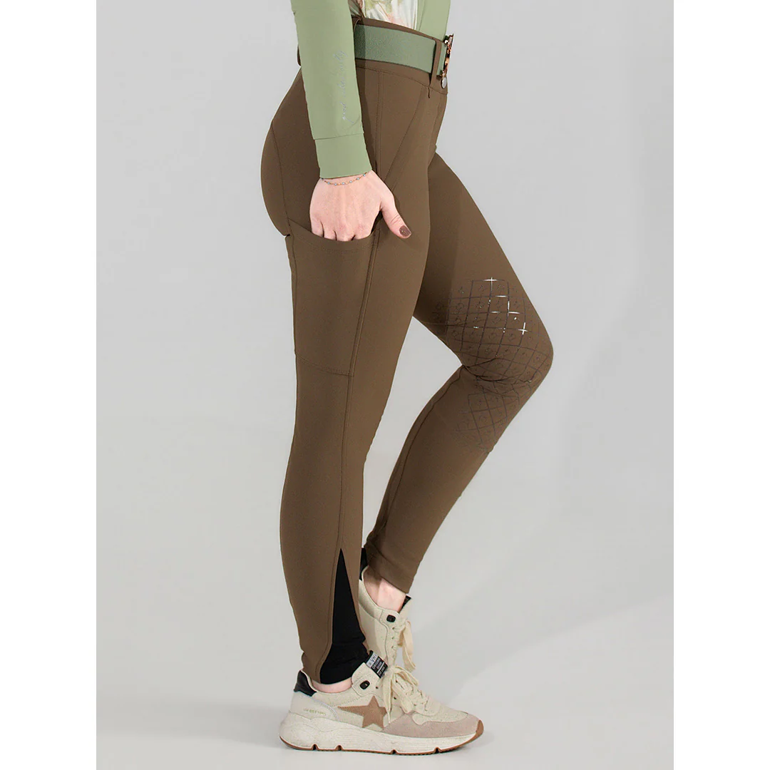 Dapplebay Sport Silicone Knee Patch Breeches-Chestnut - Image 6