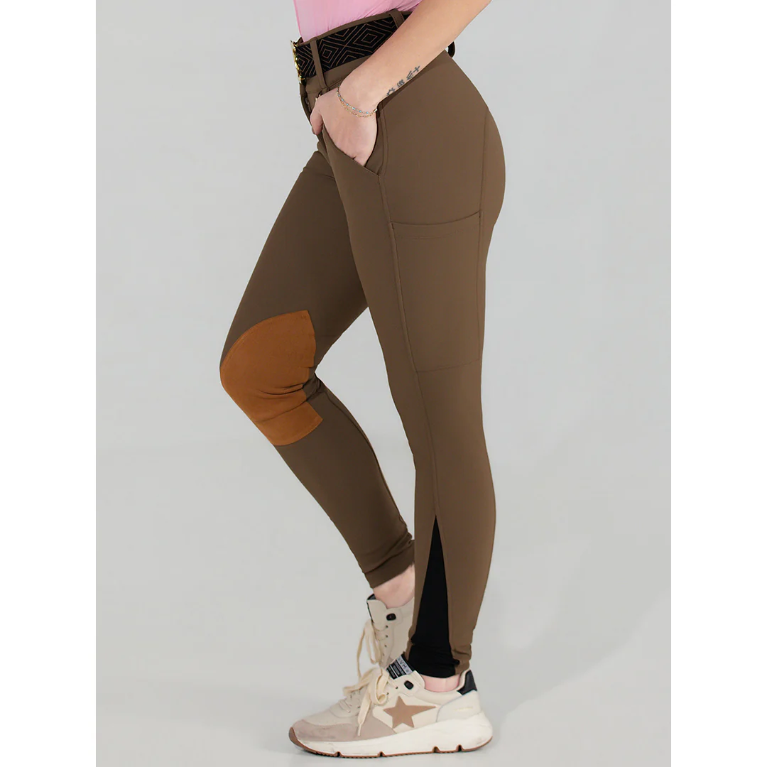 Dapplebay Sport Suede Knee Patch Breeches-Chestnut - Image 3