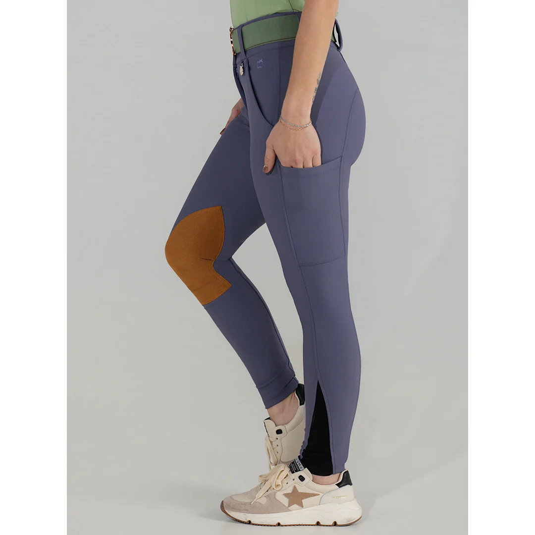 Dapplebay Sport Suede Knee Patch Breeches-Purple Dusk - Image 4