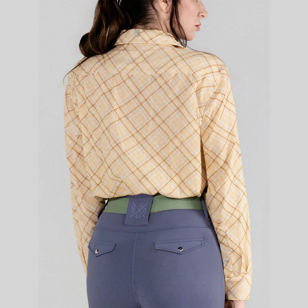 Dapplebay Spring Plaid Breezy Button Up Top-Tan - Image 7