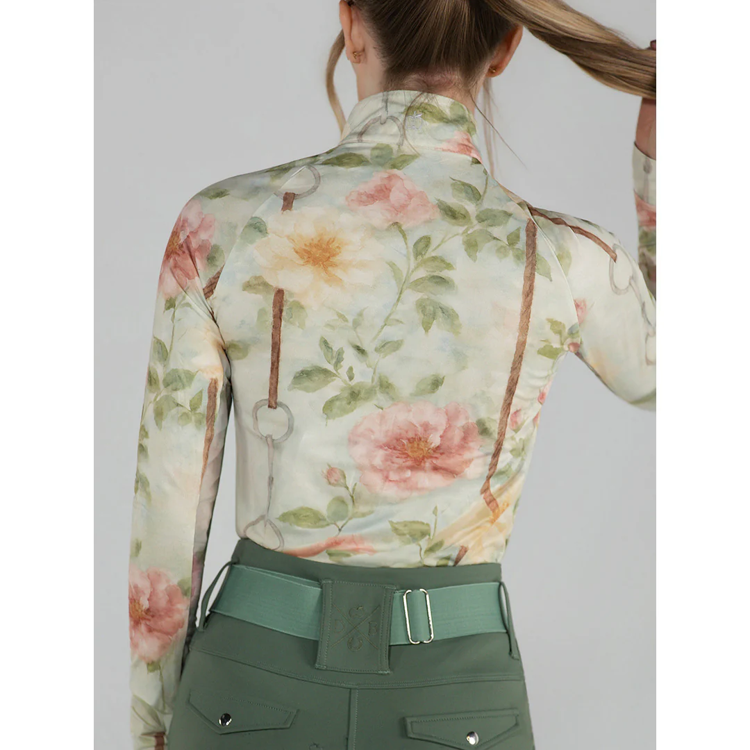 Dapplebay Vintage Floral 1/4 Zip LS Riding Top - Image 4