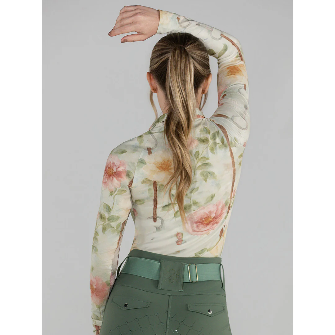 Dapplebay Vintage Floral 1/4 Zip LS Riding Top - Image 5