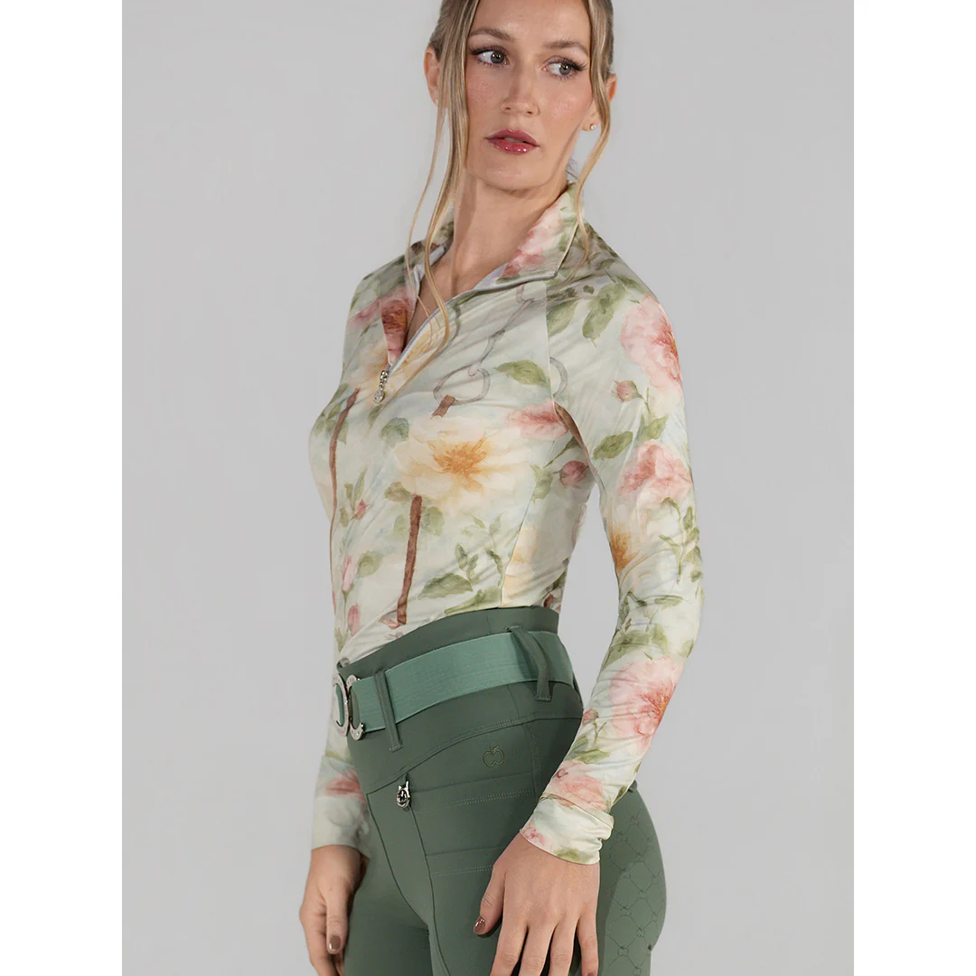 Dapplebay Vintage Floral 1/4 Zip LS Riding Top - Image 6