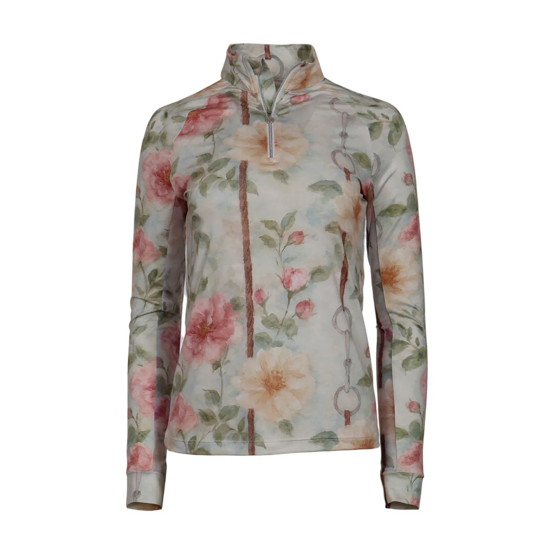 Dapplebay Vintage Floral 1/4 Zip LS Riding Top - Image 7