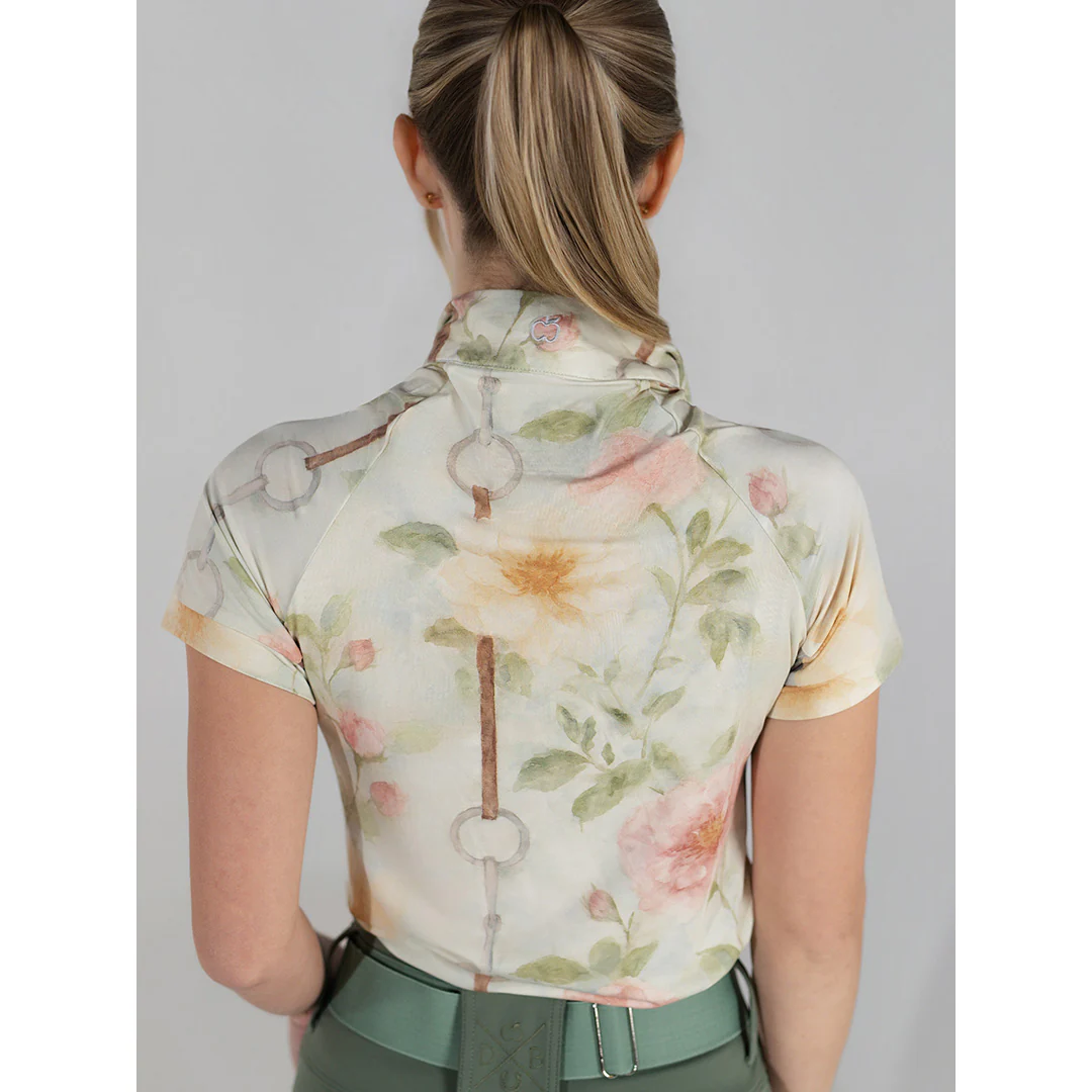 Dapplebay Vintage Floral 1/4 Zip SS Riding Top - Image 4