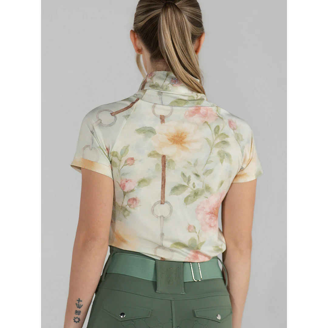 Dapplebay Vintage Floral 1/4 Zip SS Riding Top - Image 6
