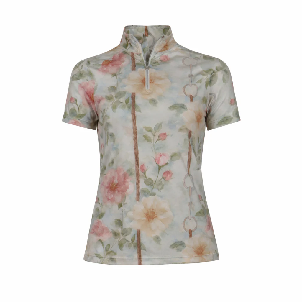 Dapplebay Vintage Floral 1/4 Zip SS Riding Top - Image 7